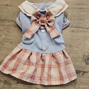 Amazon Blue and Pink Plaid Dog Dress